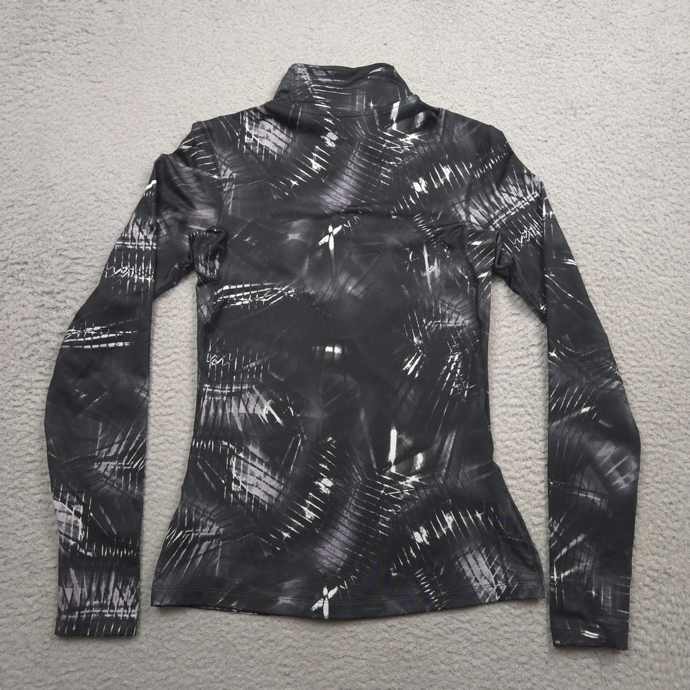 Nike Pro Warm Women S Dri-FIT 1/2 Zip Running Training Top Black White 835618 - Picture 2 of 13
